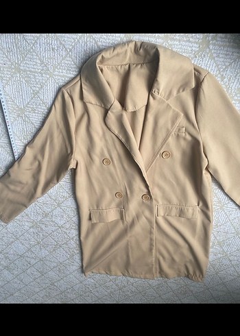 Trendyol & Milla Bej Düğmeli Kolsuz Midi Kadın Blazer