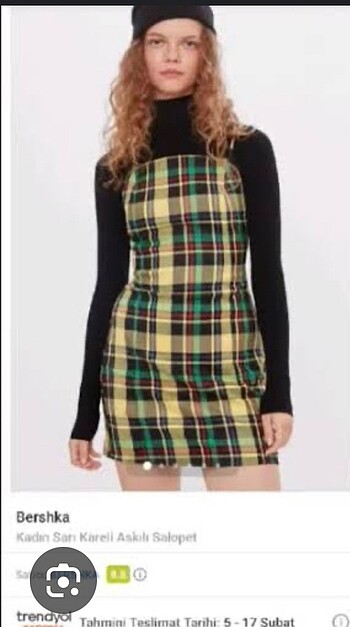 Bershka ekoseli elbise