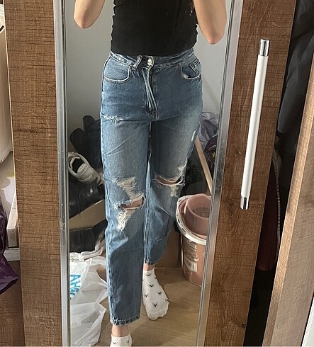 Pull&bear yüksek bel straight fit jean