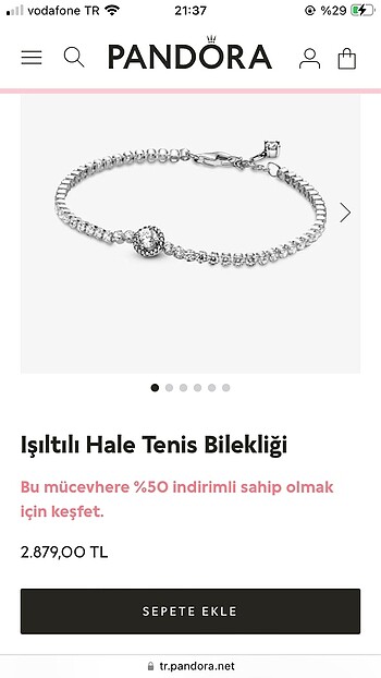 Pandora Pandora Işıltılı Tenis Bilekliği 16 cm