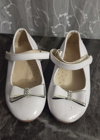 Kız Çocuk Beyaz Fiyonklu Babet Ayakkabı - Görsel 6