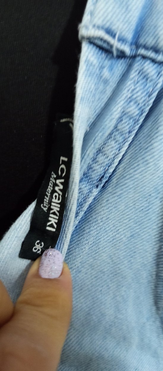 Düğmeli Mavi Denim Midi Salopet - Görsel 4