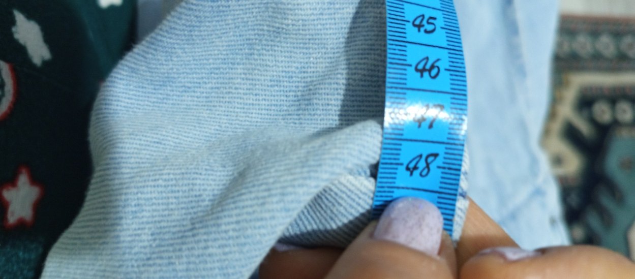 Düğmeli Mavi Denim Midi Salopet - Görsel 3