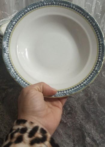 Mavi ve Gri Desenli Yemek Tabağı 6lı - Görsel 8