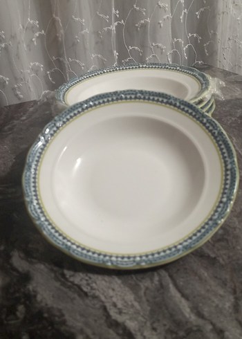 Mavi ve Gri Desenli Yemek Tabağı 6lı - Görsel 6