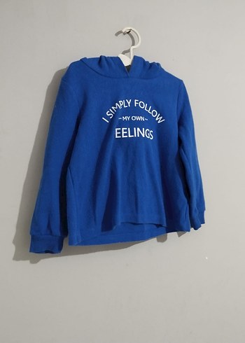 Mavi Kapüşonlu Çocuk Sweatshirt - Görsel 2