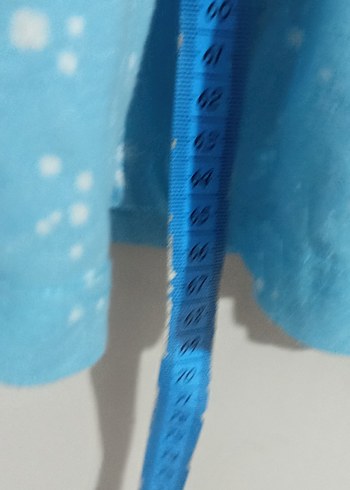 Kolsuz Mavi Baskılı Kız Elbisesi - Görsel 4