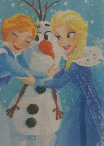 Kolsuz Mavi Baskılı Kız Elbisesi - Görsel 3