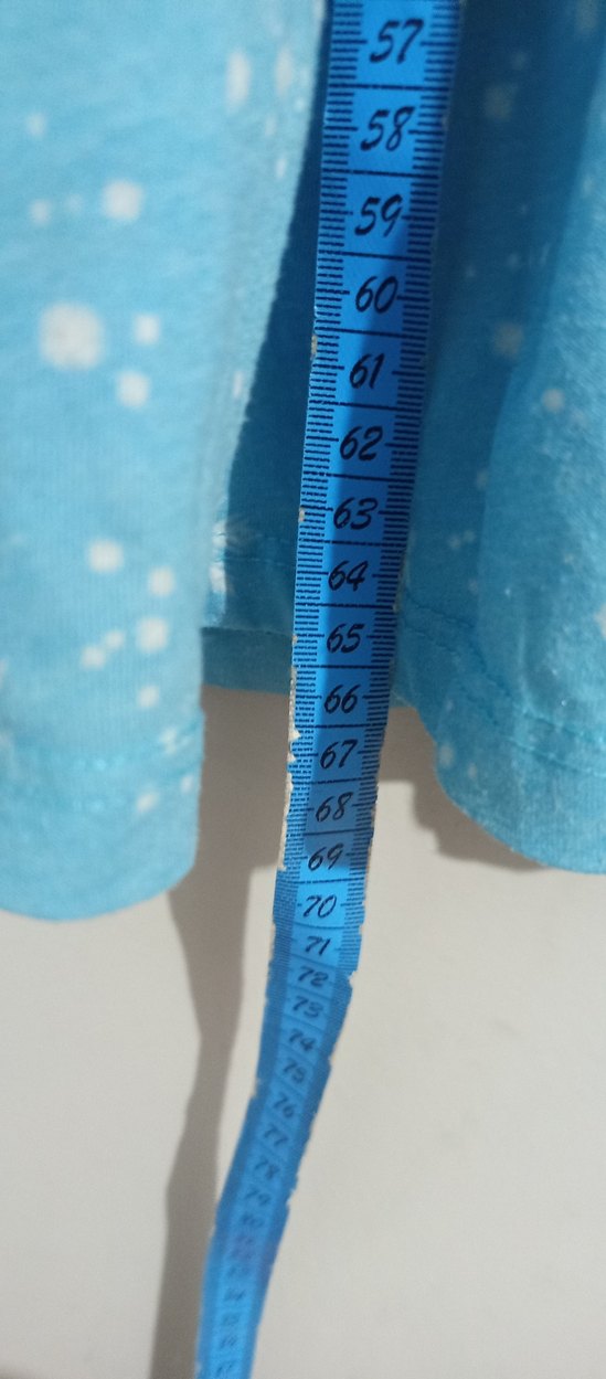 Kolsuz Mavi Baskılı Kız Elbisesi - Görsel 5