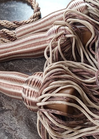 Bohem Tarzı Kahverengi Nakışlı Perde Bağı - Görsel 2