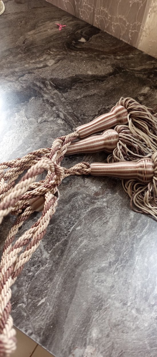 Bohem Tarzı Kahverengi Nakışlı Perde Bağı - Görsel 5