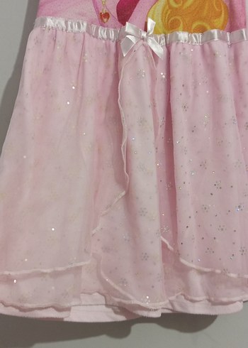 Kız Çocuk Pembe Baskılı Kısa Kollu Elbise - Görsel 2