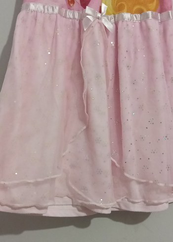 Kız Çocuk Pembe Baskılı Kısa Kollu Elbise - Görsel 3