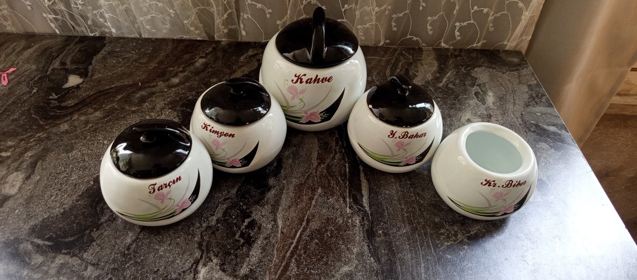 Beyaz Seramik Mutfak Saklama Kavanozları - Görsel 3