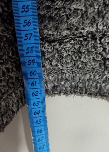 Gri Örgü Yüksek Yakalı Kadın Ceket - Görsel 4