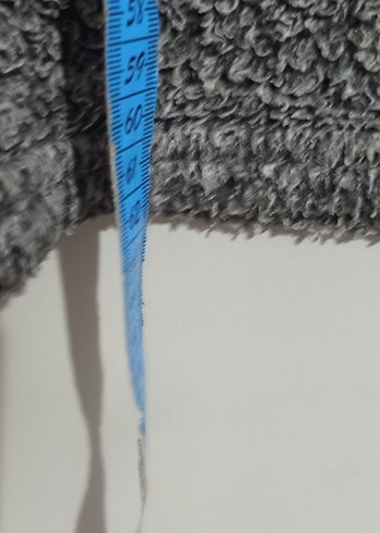 Gri Örgü Yüksek Yakalı Kadın Ceket - Görsel 6