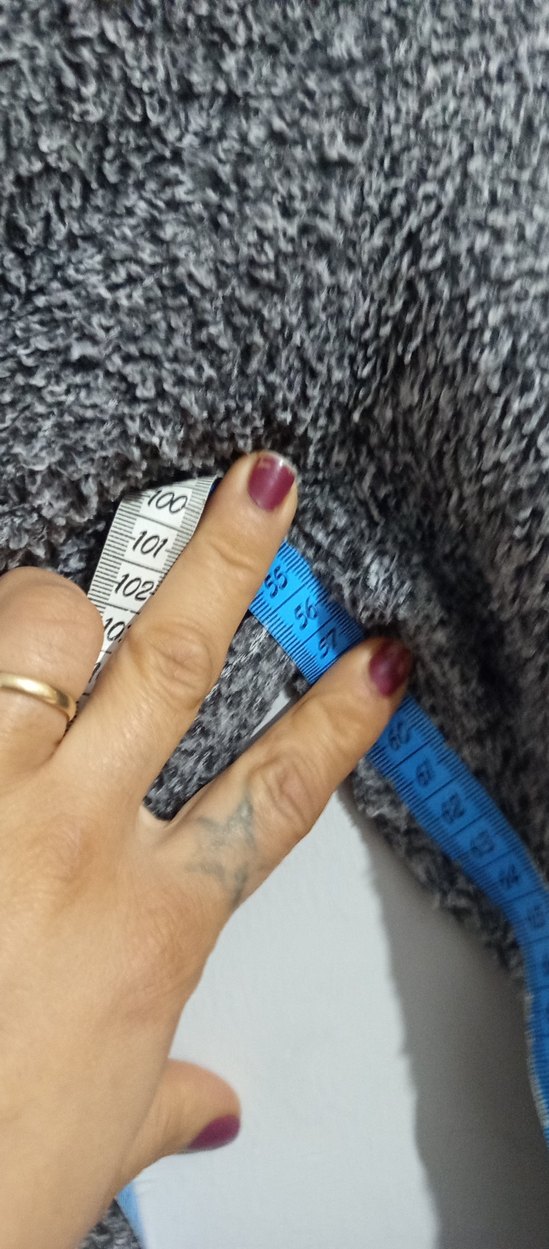 Gri Örgü Yüksek Yakalı Kadın Ceket - Görsel 5