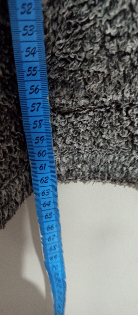 Gri Örgü Yüksek Yakalı Kadın Ceket - Görsel 4