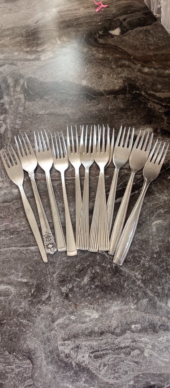 Gri Renkli Metal Çatal Seti - Görsel 2