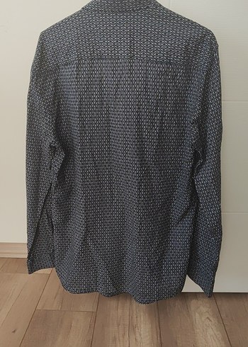 Collezione Lacivert Beyaz Erkek Uzun Kollu Gömlek