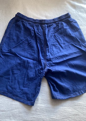 Düğmeli Mavi Midi Keten Şort - Görsel 3