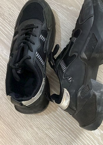Nike Siyah Platform Topuklu Bağcıklı Kadın Spor Ayakkabı