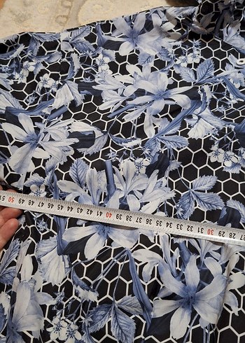 Desenli Mavi Gri Fermuarlı Kadın yağmurluk - Görsel 7