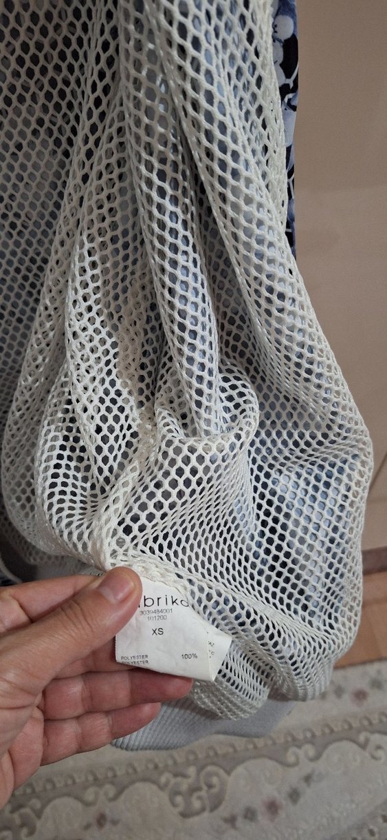 Desenli Mavi Gri Fermuarlı Kadın yağmurluk - Görsel 4