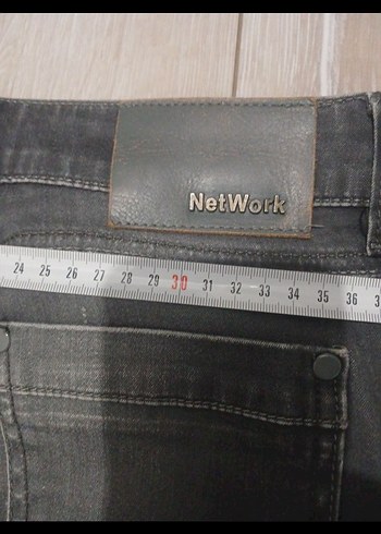 Gri Kadın Denim Pantolon Tokalı Midi Boy - Görsel 6