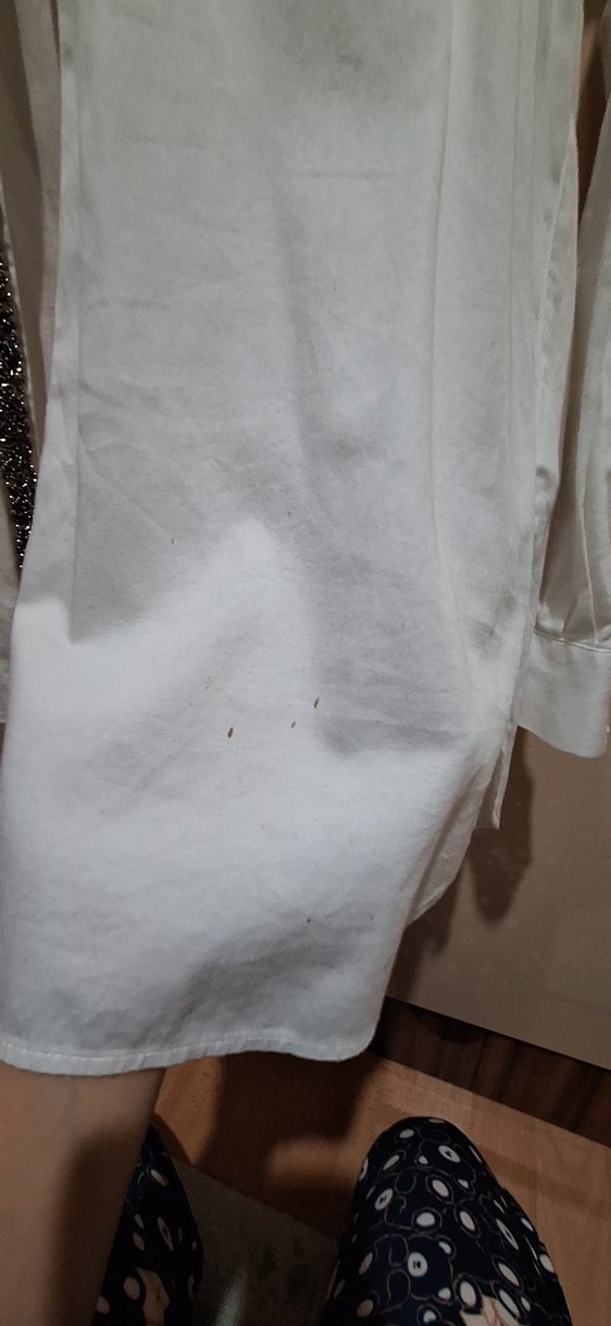 Düğmeli Beyaz Pamuklu  Gömlek - Görsel 5