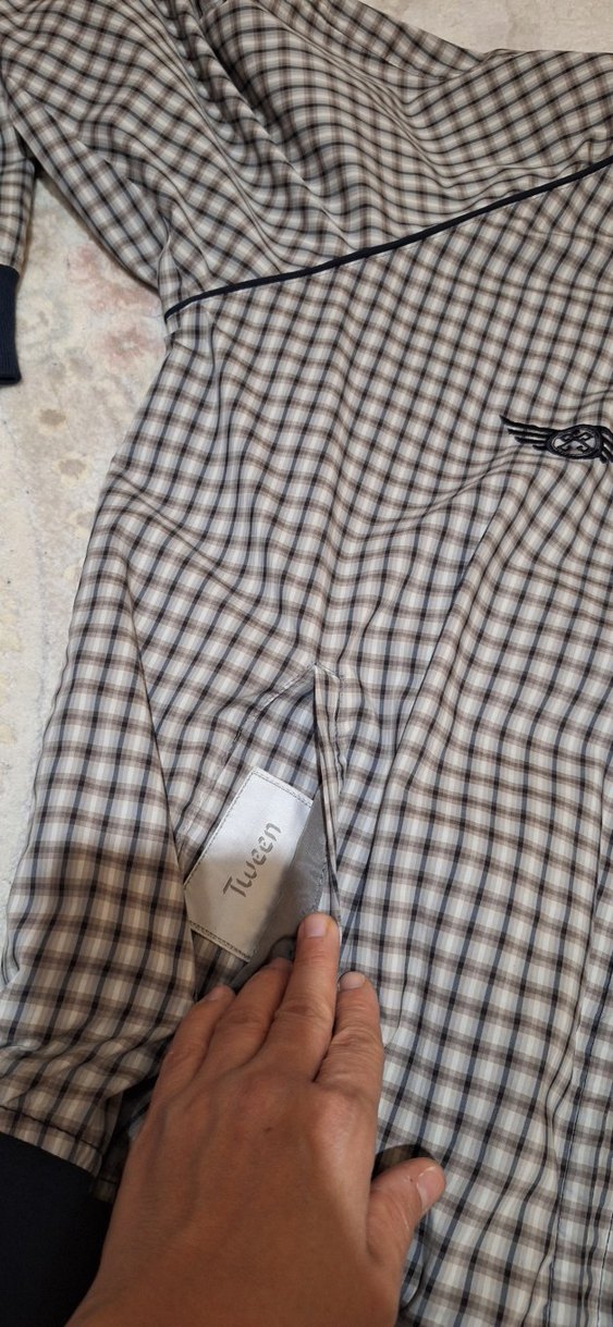 Erkek Gri Kareli Düğmeli Uzun Kollu mevsimlik mont damat tween - Görsel 5