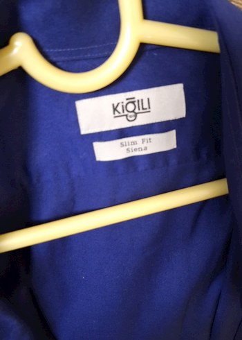 Düğmeli Mavi Erkek Gömlek - Görsel 2