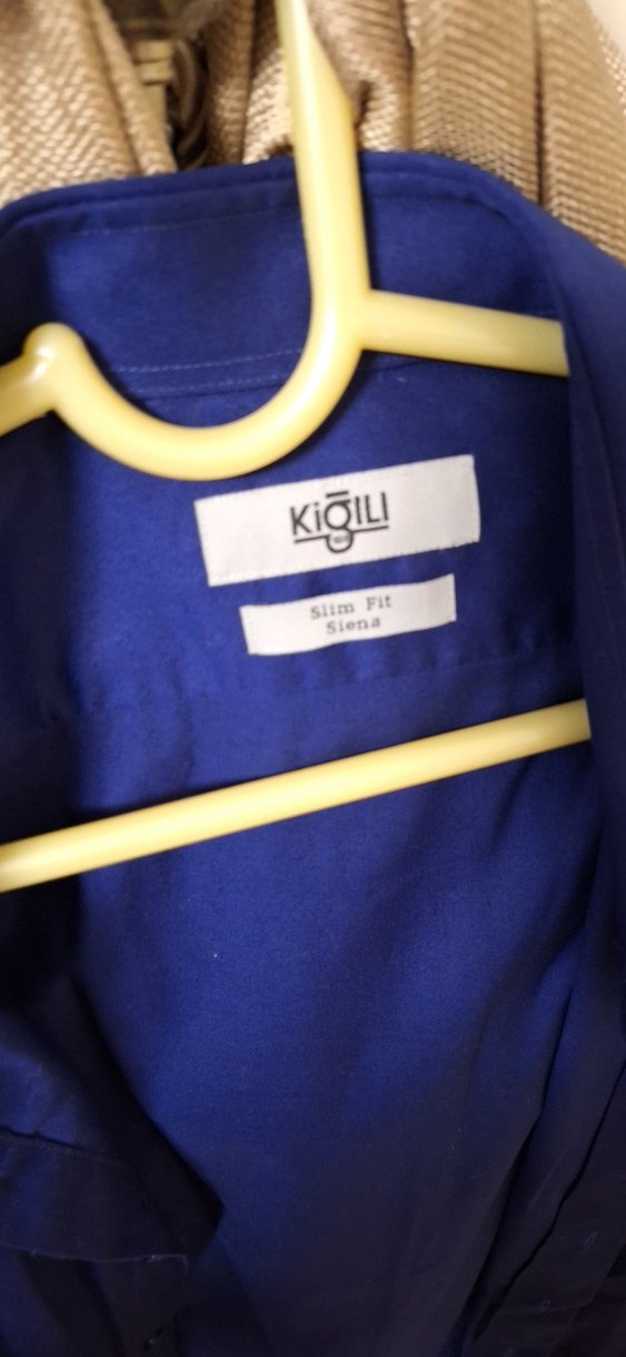 Düğmeli Mavi Erkek Gömlek - Görsel 2