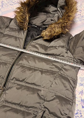 Gri Kapüşonlu Fermuarlı Kadın Mont - Görsel 4