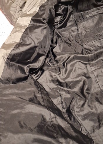 Gri Kapüşonlu Fermuarlı Kadın Mont - Görsel 6