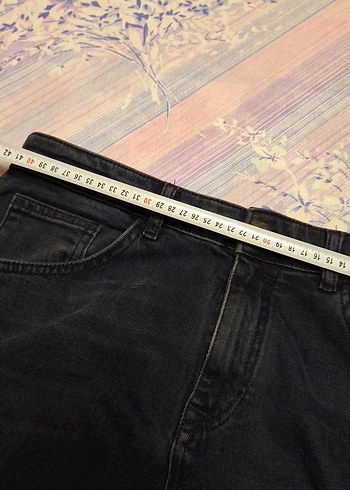 Gri Kadın Kot Pantolon, Normal Boy, Kemer Tokalı - Görsel 5