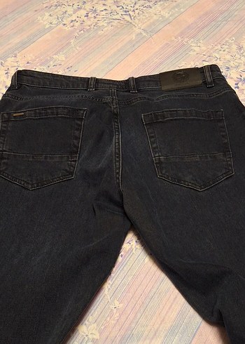 Gri Kadın Kot Pantolon, Normal Boy, Kemer Tokalı - Görsel 6