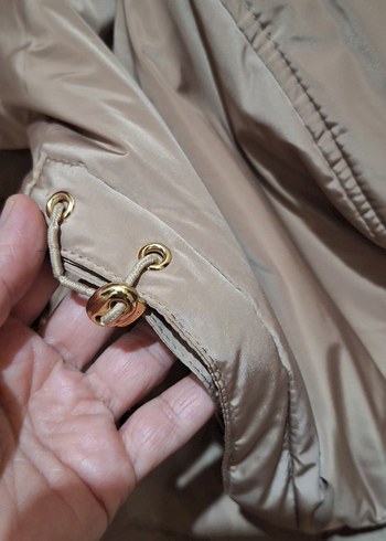 Düğmeli Bej Midi Kadın Mont - Görsel 7