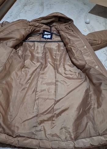 Düğmeli Bej Midi Kadın Mont - Görsel 8