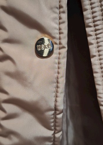 Düğmeli Bej Midi Kadın Mont - Görsel 4