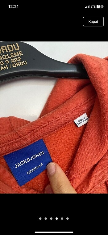 s Beden turuncu Renk Jack jones orijinal kapüşonlu sweatshirt