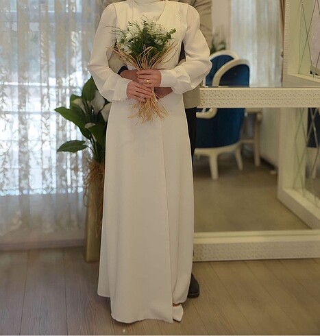 36 Beden beyaz Renk Nikah kıyafeti