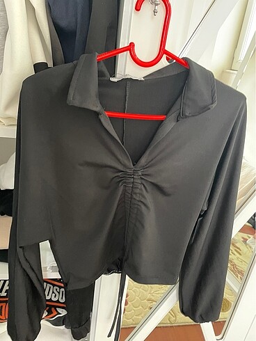 s Beden siyah Renk Crop bluz