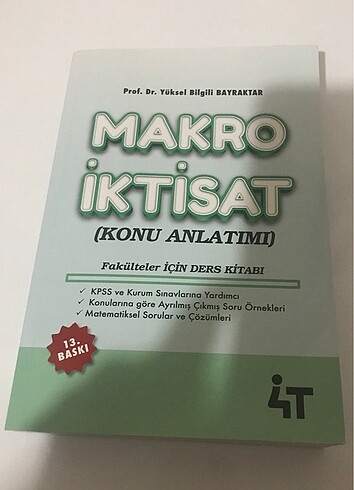 MAKRO İKTİSAT / Prof. Dr. Yüksel Bilgili BAYRAKTAR