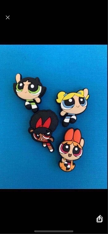 Powerpuff girls jibbitz set