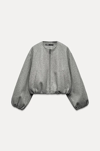 s Beden Zara ELASTİK KENARLI YUMUŞAK BOMBER CEKET