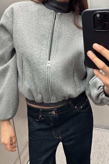 Zara ELASTİK KENARLI YUMUŞAK BOMBER CEKET
