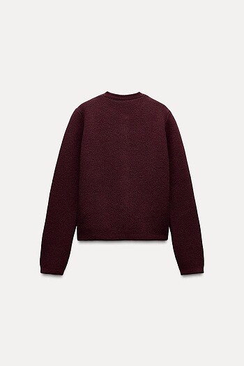 s Beden bordo Renk Zara DORE DÜĞMELİ TRİKO HIRKA