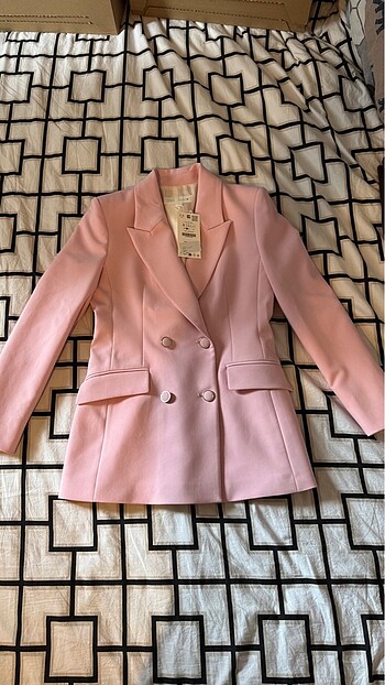 Zara Zara DİRSEĞİ YAMALI ÇİFT DÜĞMELİ BLAZER
