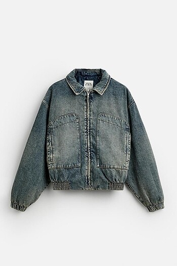 Zara CEPLİ DENIM CEKET